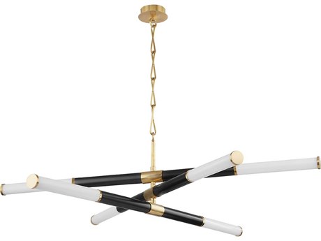 Hudson Valley Huntington 6-Light Aged Old Bronze LED Cylinder Linear Pendant