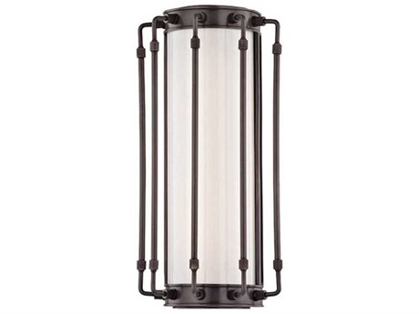 Hudson Valley Hyde Park 1-Light Old Bronze White Glass Wall Sconce