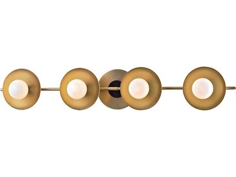 Hudson Valley Julien 4-Light Aged Brass Off White Glass LED Vanity Light