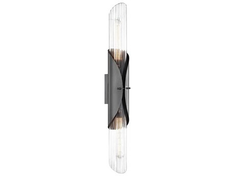 Hudson Valley Lefferts 2-Light Old Bronze Glass Wall Sconce