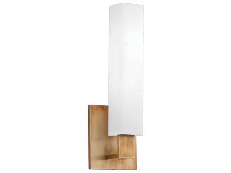 Hudson Valley Livingston 1-Light Aged Brass Off White Glass Wall Sconce