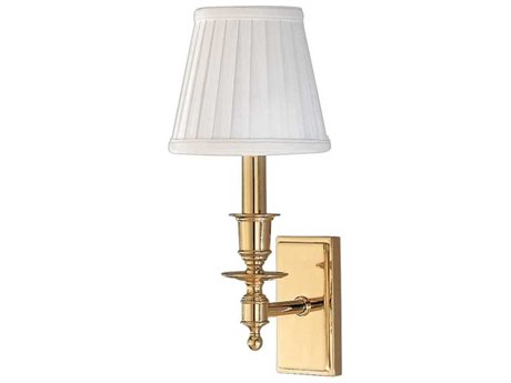 Hudson Valley Ludlow 1-Light Polished Brass Off White Wall Sconce