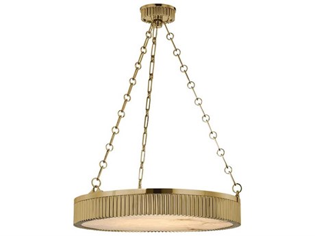 Hudson Valley Lynden 5-Light Aged Brass Drum Pendant