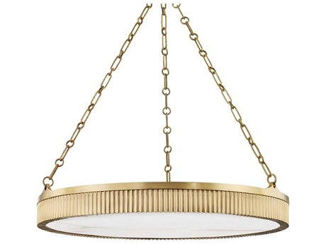Hudson Valley Lynden 8-Light Aged Brass Drum Pendant