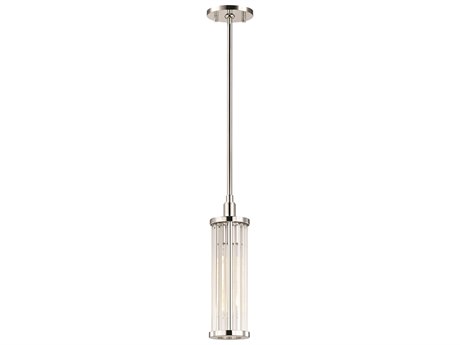 Hudson Valley Marley 1-Light Polished Nickel Clear Glass Cylinder Mini Pendant