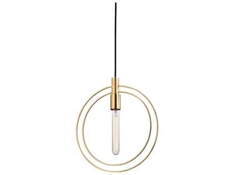 Hudson Valley Masonville 1-Light Aged Brass Round Pendant