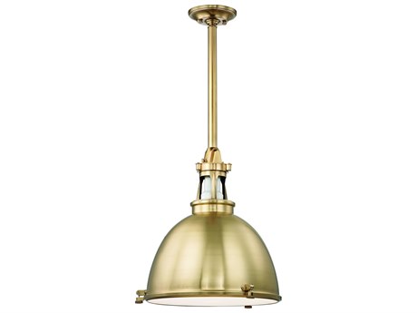 Hudson Valley Massena 1-Light Aged Brass Bowl Pendant