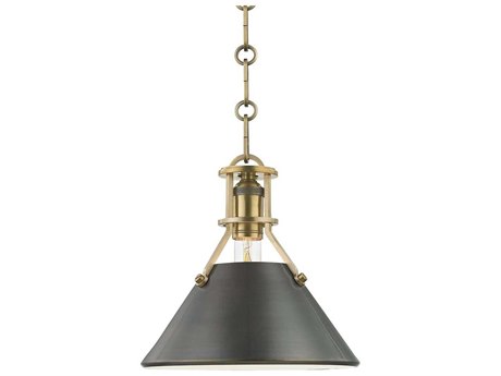 Hudson Valley Metal 1-Light Aged Antique Distressed Bronze Empire Mini Pendant