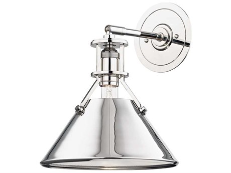 Hudson Valley Metal 1-Light Polished Nickel Wall Sconce