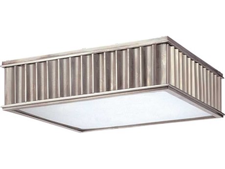 Hudson Valley Middlebury 3-Light Historic Nickel White Glass Flush Mount