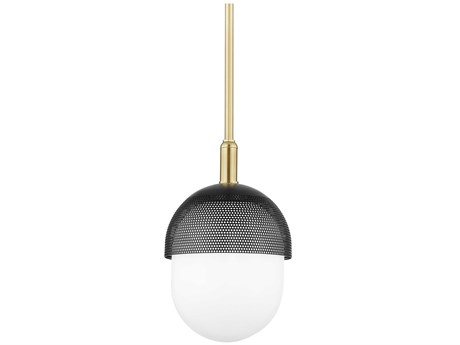 Hudson Valley Nyack 1-Light Aged Brass Black LED Mini Pendant