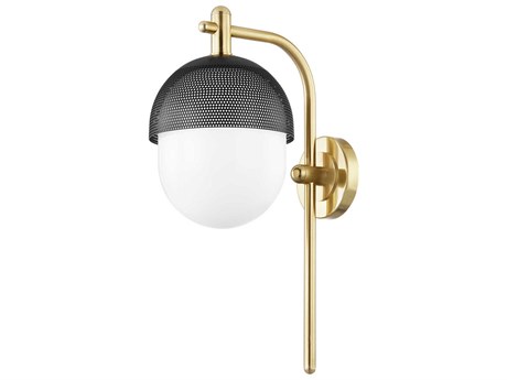 Hudson Valley Nyack 1-Light Aged Brass Black LED Wall Sconce