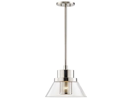 Hudson Valley Paoli 1-Light Polished Nickel Clear Glass Empire Mini Pendant