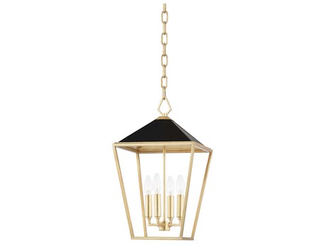 Hudson Valley Paxton 4-Light Gold Leaf Black LED Candelabra Chandelier