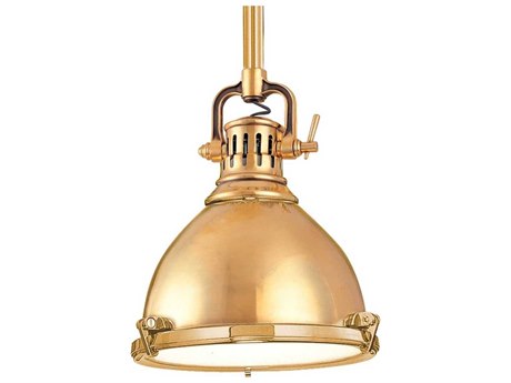 Hudson Valley Pelham 1-Light Aged Brass Glass Mini Pendant