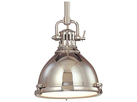 Hudson Valley Pelham 1-Light Polished Nickel Glass Mini Pendant