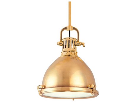 Hudson Valley Pelham 1-Light Aged Brass Glass Pendant