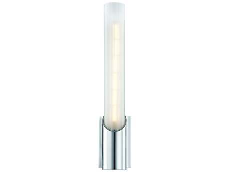 Hudson Valley Pylon 1-Light Polished Chrome White Glass LED Wall Sconce