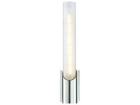 Hudson Valley Pylon 1-Light Polished Nickel White Glass LED Wall Sconce