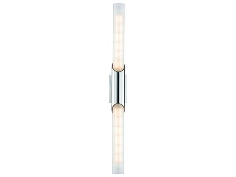 Hudson Valley Pylon 2-Light Polished Chrome White Glass LED Wall Sconce