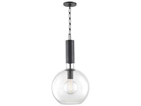 Hudson Valley Raleigh 1-Light Old Bronze Clear Glass Globe Round Pendant