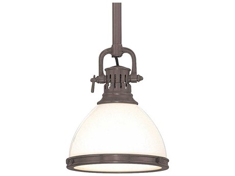Hudson Valley Randolph 1-Light Historic Bronze Off White Glass Bell Mini Pendant