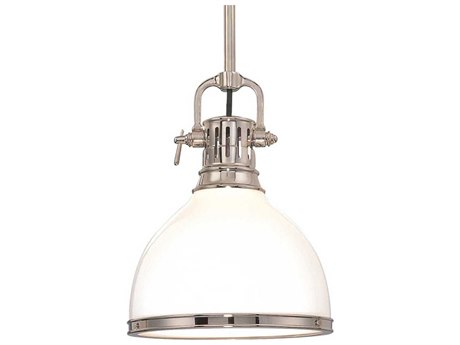 Hudson Valley Randolph 1-Light Polished Nickel Off White Glass Bell Mini Pendant