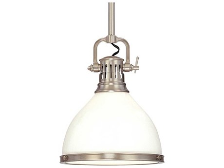 Hudson Valley Randolph 1-Light Satin Nickel Off White Glass Bell Mini Pendant