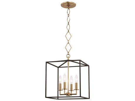 Hudson Valley Richie 4-Light Aged Brass Textured Black Candelabra Chandelier