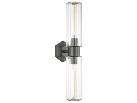 Hudson Valley Roebling 2-Light Old Bronze Glass Wall Sconce