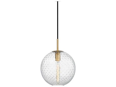 Hudson Valley Rousseau 1-Light Aged Brass Clear Glass Mini Pendant