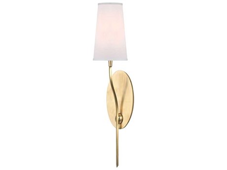 Hudson Valley Rutland 1-Light Aged Brass White Wall Sconce