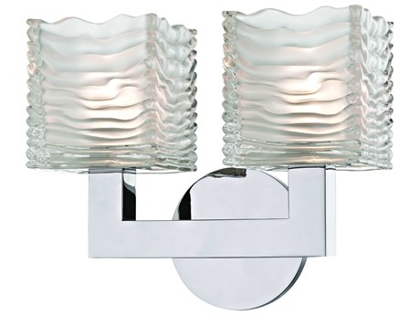 Hudson Valley Sagamore 2-Light Polished Chrome Clear Glass LED Vanity Light