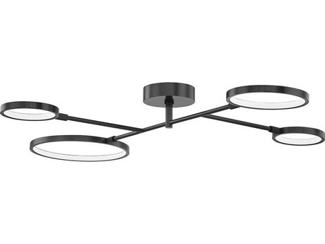Hudson Valley Saturn 4-Light Old Bronze Glass LED Round Semi Flush Mount