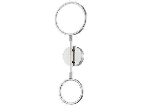 Hudson Valley Saturn 2-Light Polished Nickel Glass LED Wall Sconce