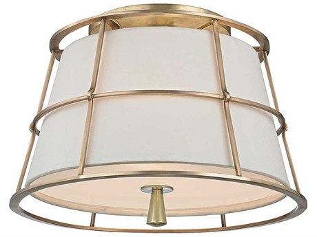 Hudson Valley Savona 2-Light Aged Brass White Empire Semi Flush Mount