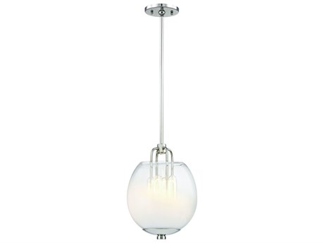Hudson Valley Sawyer 4-Light Polished Nickel Blue Glass Mini Pendant
