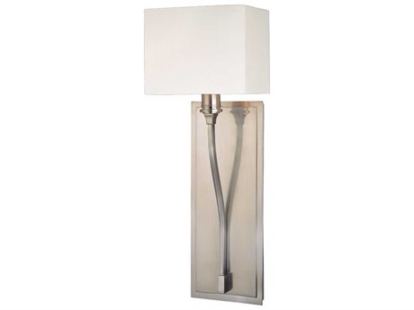 Hudson Valley Selkirk 1-Light Satin Nickel Off White Wall Sconce