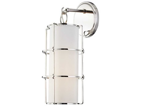 Hudson Valley Sovereign 1-Light Polished Nickel Off White LED Wall Sconce