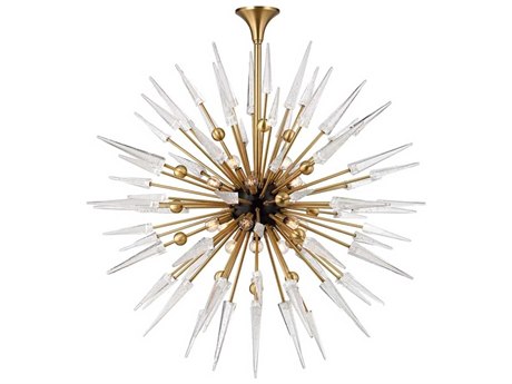 Hudson Valley Sparta 18-Light8-Light Aged Brass Clear Pendant