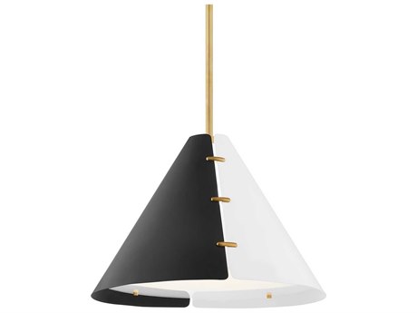 Hudson Valley Split 1-Light Aged Brass Pendant