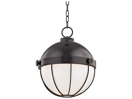 Hudson Valley Sumner 1-Light Old Bronze White Glass Globe Pendant