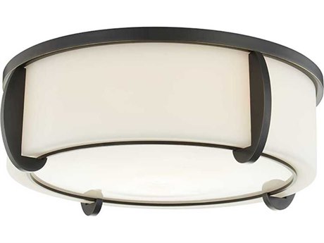 Hudson Valley Talon 3-Light Old Bronze Yellow Glass Drum Flush Mount