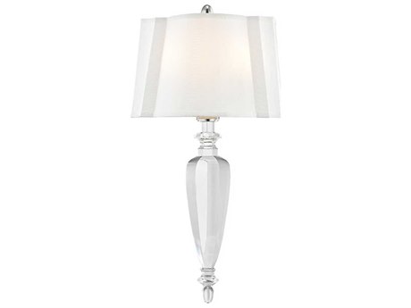 Hudson Valley Tipton 2-Light Polished Nickel Off White Wall Sconce