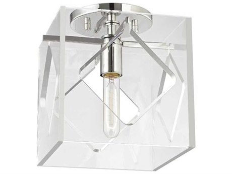 Hudson Valley Travis 1-Light Polished Nickel Clear Flush Mount