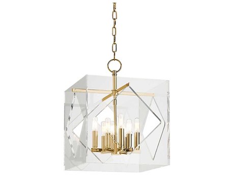 Hudson Valley Travis 8-Light Aged Brass Clear Candelabra Chandelier