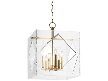 Hudson Valley Travis 8-Light Aged Brass Clear Candelabra Chandelier