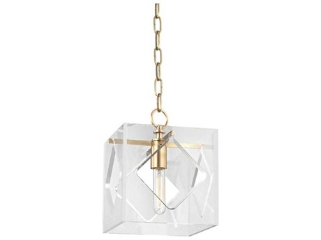 Hudson Valley Travis 1-Light Aged Brass Clear Mini Pendant