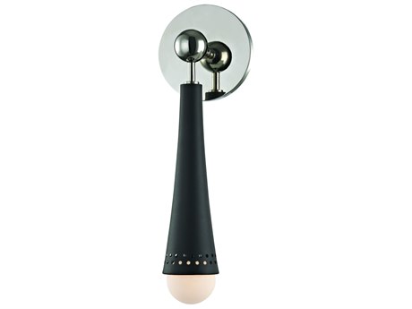 Hudson Valley Tupelo 1-Light Polished Nickel Black White Glass LED Wall Sconce