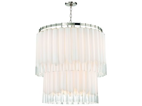 Hudson Valley Tyrell 13-Light Polished Nickel Clear Crystal Glass Candelabra Drum Chandelier